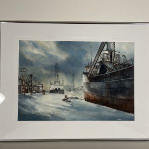 Watercolour on Paper Painting by Anton Akkerman Title: Bulk Freighter