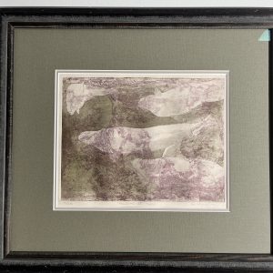 Etching by R Wengl Title: Belugas at Play