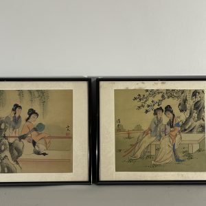 2 Oil on Silk Paintings by a Japanese Artist
