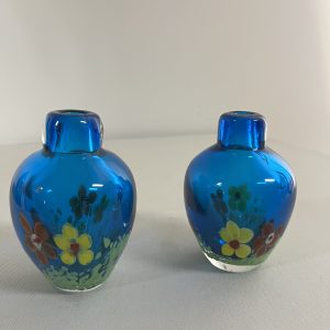 2 Art Glass Perfume Bottles