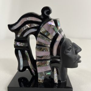 Onyx Mather Sculpture of Pearl Mayan King Pacal