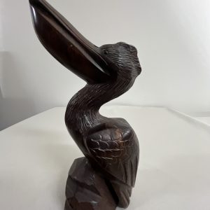 Pelican Sculpture in Iron Wood