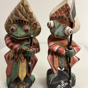 2 Bali Folk Frog Statues