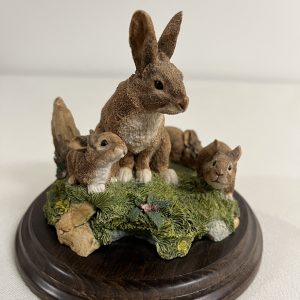 Sculpture by Country Artist Title: Rabbit Family