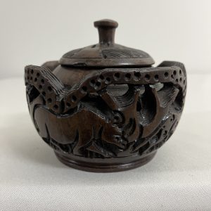 African Ebony Bowl With Lid