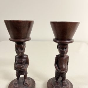 2 African Ebony Candle Holders