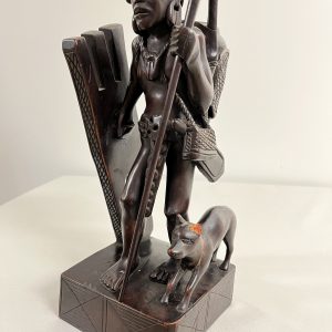 Sculpute of South American Warrior with Speer (Dog Needs Repair)