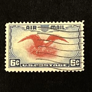 Used Stamp 6 Cent Air Mail Error 1938 Scott C23C